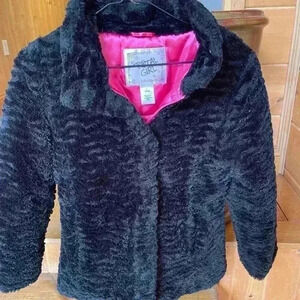 Total girl faux black jacket .